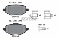Textar Bremsbelagsatz, Scheibenbremse Hinterachse U.A. FüR CitroËN, Ds, Fiat