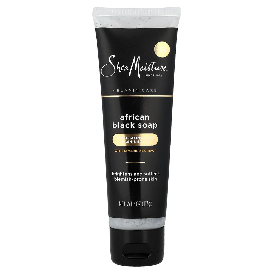African Black Soap, Exfoliating Face Wash & Scrub with Tamarind Extract, 4 oz