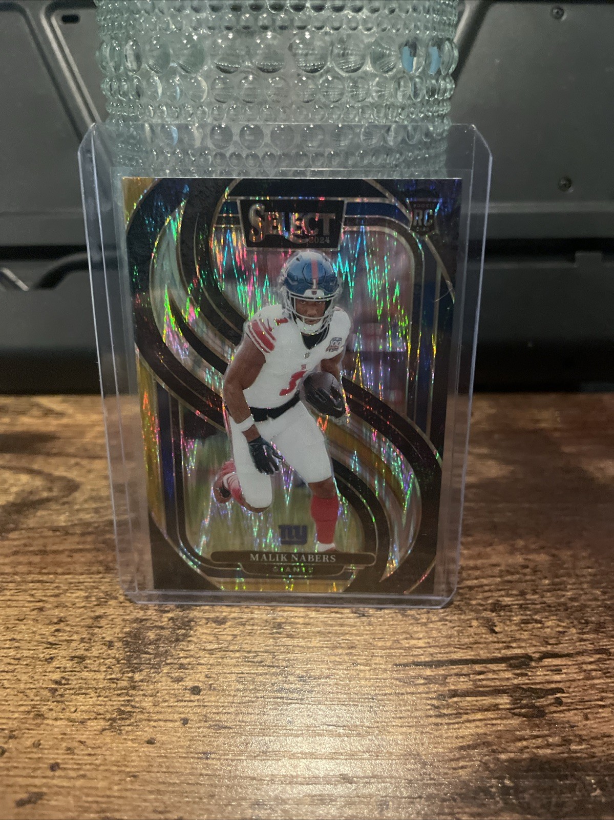 2024 Panini Select - Premier Level Malik Nabers #116 Black & Gold Shock Prizm