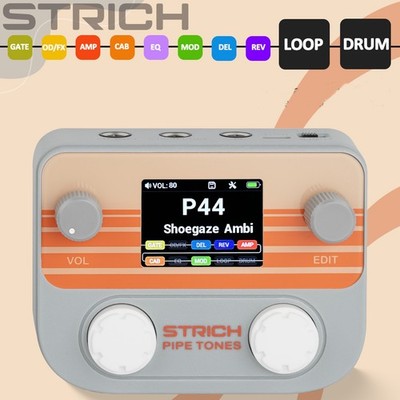 STRICH Pipe Tones Multi Effects Processor for Guitar Bass 8 Effects +Looper Drum