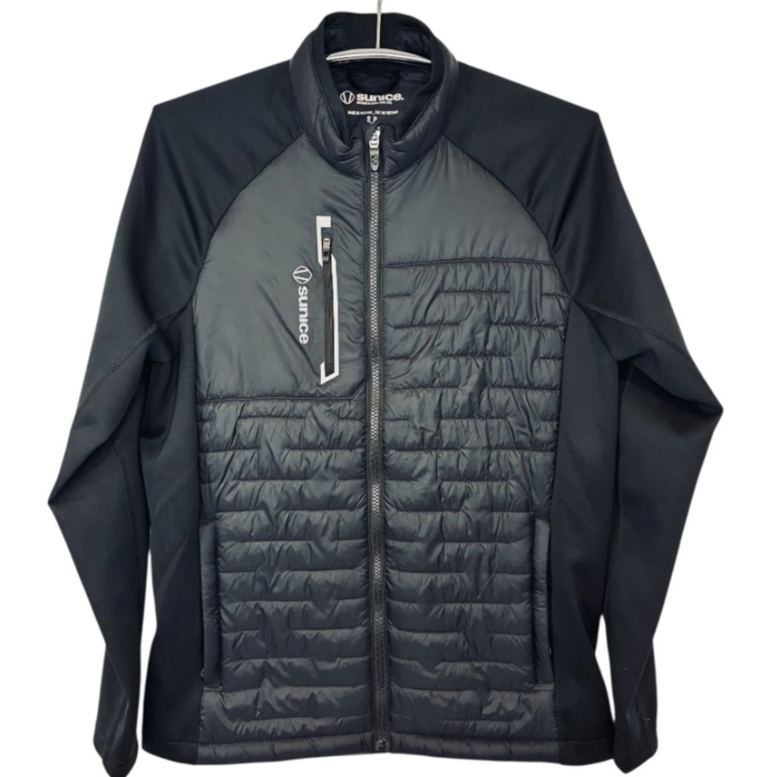 Sunice Hamilton Thermal Hybrid Men's Performance Black Full Zip Jacket Size S