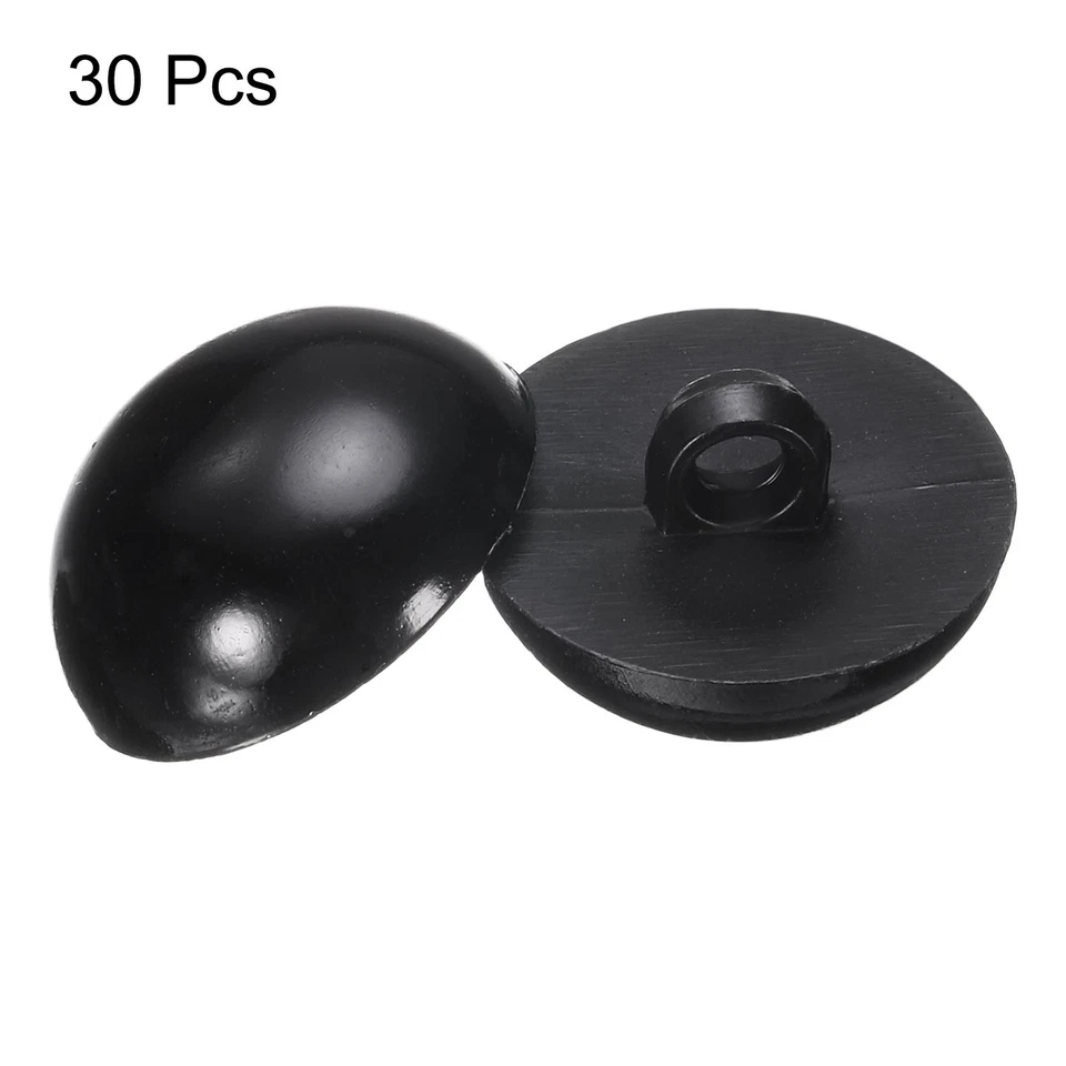 30 peças botões de plástico 0,79" botão de costura cúpula cogumelo com haste, preto - Imagem 4 de 4
