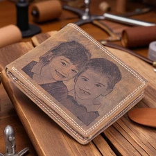 Personalised Custom Engraved RFID Blocking Mens Distressed Hunter leather Wallet