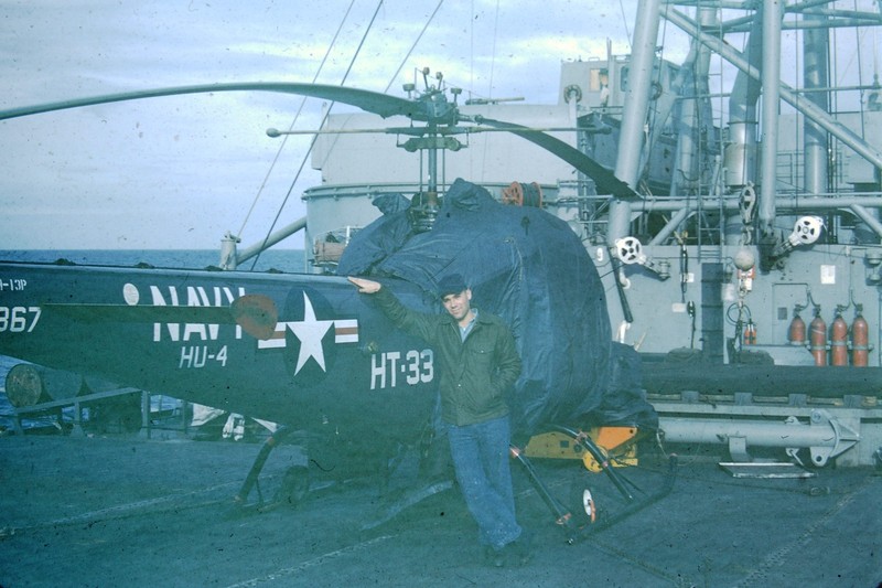 AUG 1963 Military Helicopter On Ship Navy HU-4 HT-33 Slide CO-O