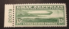 SCOTT #C13 XF  MINT NH 1930 65c. GREEN GRAF ZEPPELIN OCEAN FLIGHT w/ PLATE #