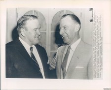 1955 Jerry Donovan Joe Cronin President League Columbus Wirephoto 8X10