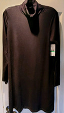 NWT Karen Kane Women's Quinn Black Turtleneck A-Line Long Sleeve Dress Sz Large