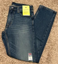 Levi's 513 Slim Straight Blue Jeans W/ Flex Stretch Size 31X32 RT$69.5 0715 U3