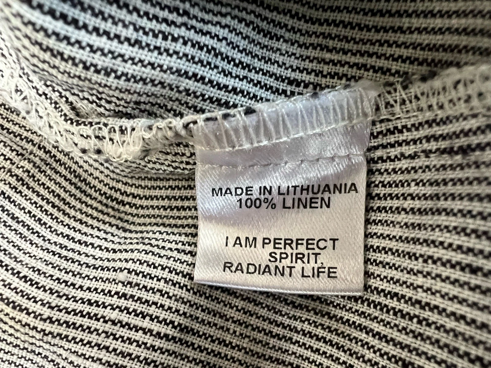 VETEMENTS Abito smanicato lino donna taglie forti 3G 24 26 grigio righe costa boho