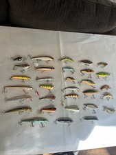 Lot Of 30 Bass Fishing Lures, Bagley, AC Shiner, Mann, Heddon, Rapala More