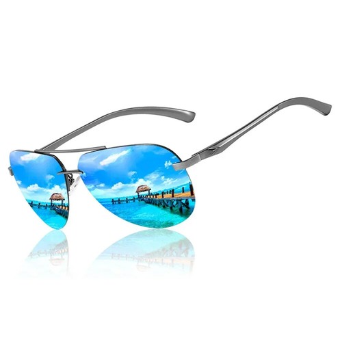 Neue polarisierte Herren Sonnenbrille klassisch Autofahren Sonnenbrille Metallgestell verspiegelte Gläser - Bild 6 von 29