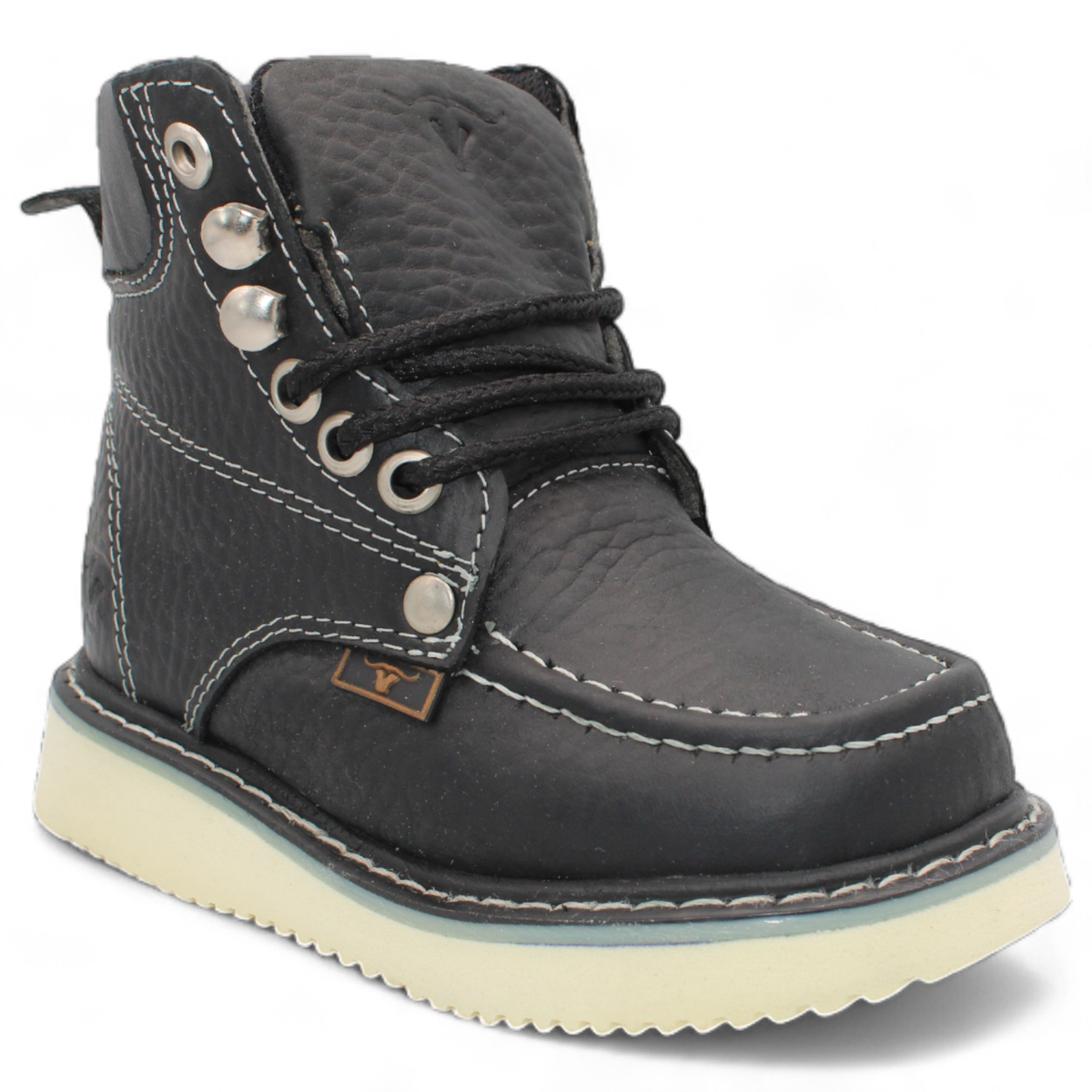 靴 WORKER MOC KIDS MOC TOE WORK STYLE SHOE BOOT GENUINE LEATHER | eBay