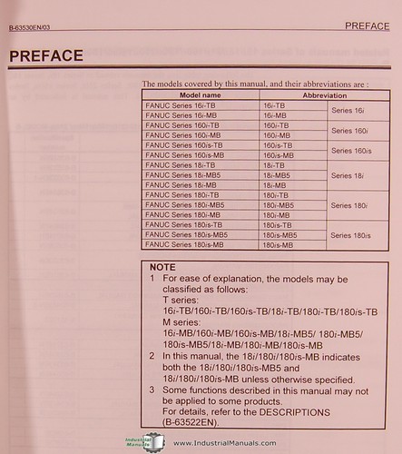 Fanuc Model B, 16i 18i 160i's, Parameter Manual Year (2005) - Picture 2 of 6