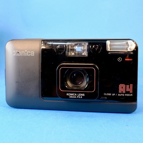 Konica Big Mini A4 35 mm Film Point and Shoot Kamera schwarz getestet Funktionszustand