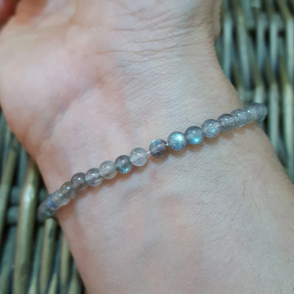 925 Sterling Silver Bracelet, Natural Multicoloured Moonstones, Slider Bracelet  - Image 4 of 4