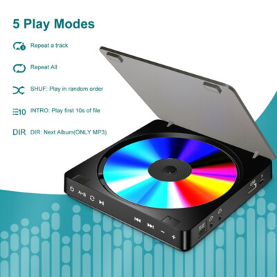 Portable Rechargeable CD MP3 CD Player Car CD w/Two Headphone Jacks Anti-Skip