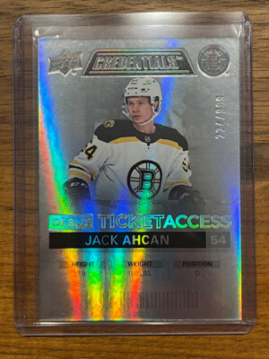 2021-22 Upper Deck Credentials DTA #90 Jack Ahcan - Boston Bruins /999