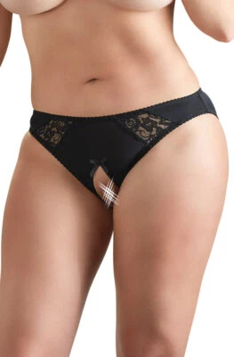 COTTELLI COLLECTION Slip Schritt offen L - 4XL Reizwäsche Spitze Sexy dessous Panty "Nasmiey"