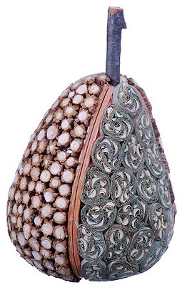 Wood Slice Mosaic Pear Natural Country Rustic Fruit Craft Floral Decor 524f