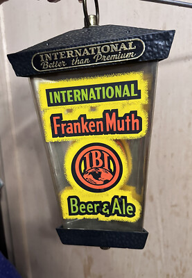 Rare IBI INTERNATIONAL FRANKENMUTH BEER & ALE HANGING SIGN LANTERN