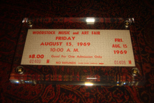 WOODSTOCK MUSIC ART FAIR Friday AUGUST 15 1969 FULL TICKET 3 consecutive #'s COA - Picture 2 of 9