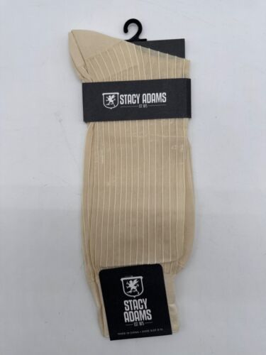 ONE PAIR NEW WITH TAG STACY ADAMS NYLON SLIKY RIBBED MEN'S CREW DRESS SOCKS - Picture 36 of 37