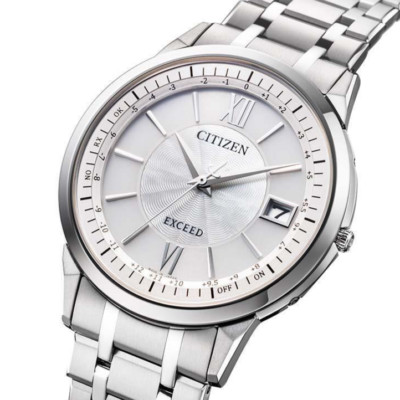 CITIZEN BEYOND CB1140-61D Titanium Eco-Drive Funk Solar Uhr Silber 38mm