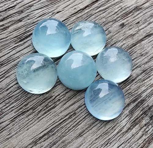 Cabine tonde calcedonio acqua naturale 3mm-15mm qualità AAA pietra preziosa calibrata - Foto 9 di 10
