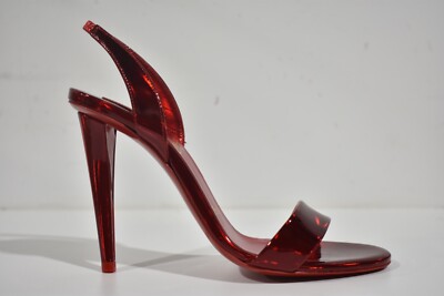 Christian Louboutin O Astrid 100 Red Loubi Patent Slingback Sandal