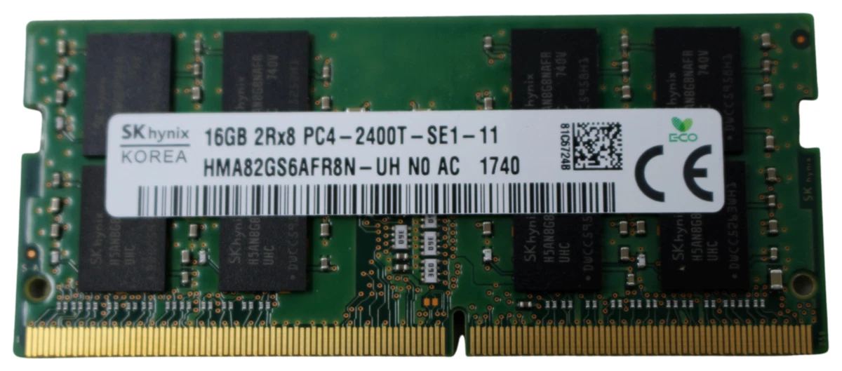 SK Hynix HMA82GS6AFR8N UH 16GB DDR4 2Rx8 PC4 2400T Laptop Memory Inc VAT