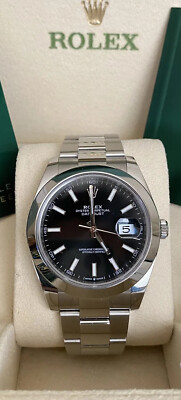 Rolex Date Just 41mm Smooth Black Index Dial Oyster Bracelet 126300 Unworn 2022