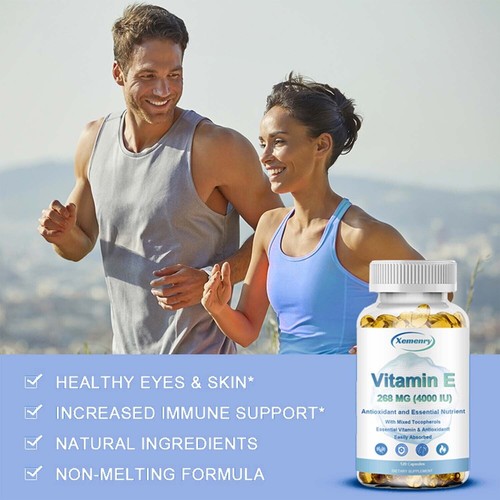 Vitamina E 4000IU 268mg Cápsulas - Antienvejecimiento, Antioxidante, Apoya - Picture 6 of 13