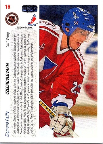 ZIGMUND PALLFY - 1992 U. DECK - # 16 - ROOKIE CARD - NM/MT! - Bild 2 von 2
