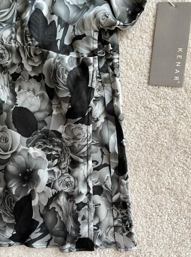 Black Roses Kenar 100% Silk Blouse Top Size MED NWT Shirt - Picture 5 of 12