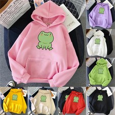 Fashion New Womens Long Sleeve Hoodie Sweatshirt Cute Frog Tops Pullover Hoodie