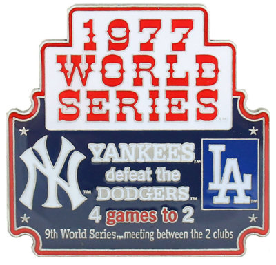 1977 World Series Commemorative Pin - Yankees vs. Dodgers - Limited Edition 1000