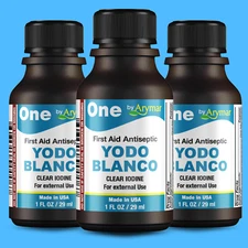 Arymar Yodo Blanco Iodine – First Aid Antiseptic for Wounds, 1 fl oz (3-Pack)