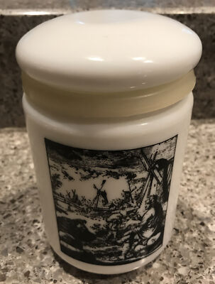 Vintage 1950-1960 Tobacco Milk Glass De Moolenaar By Cerve Parma Per Alimen