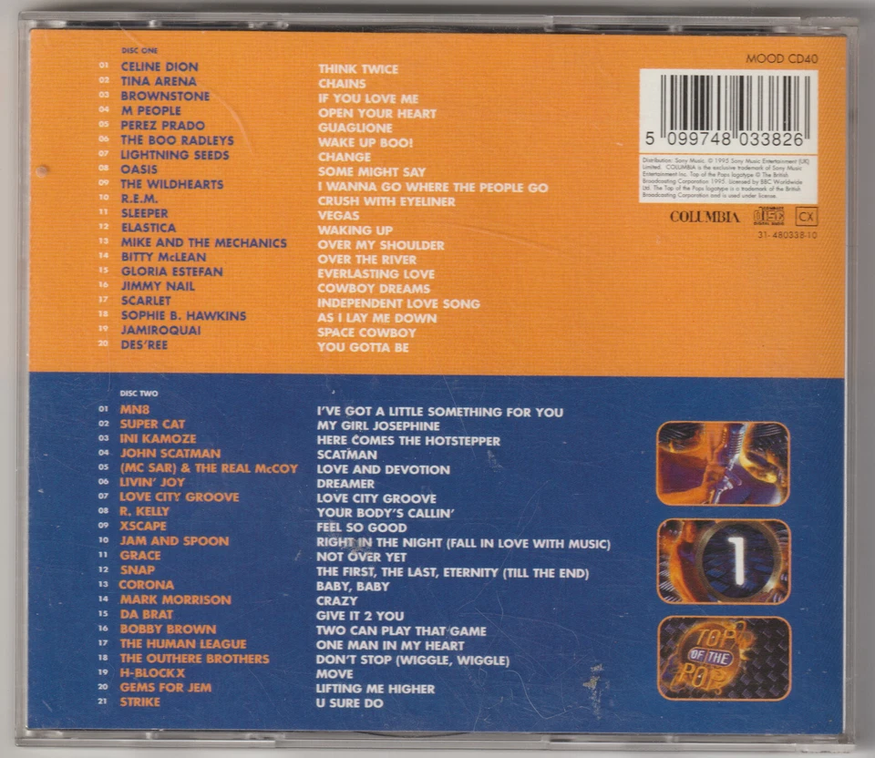 Top of the Pops (1995) Celine Dion, M People, Oasis, R.E.M., Jamiroquai [2 CD] - Bild 2 von 2