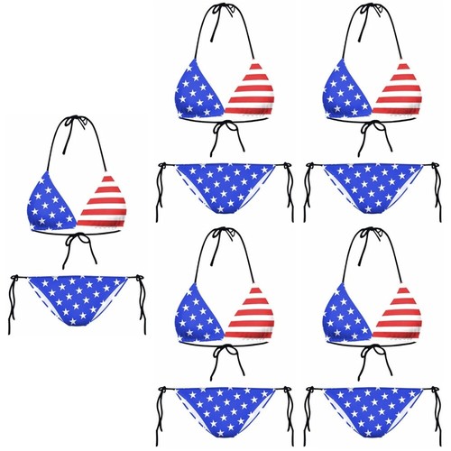 5 Sets American Flag Bikini Woman Bathing Suit for Women Swimsuit