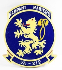 VA-212 Rampant Raiders Plaque, 14", Mahogany, Navy