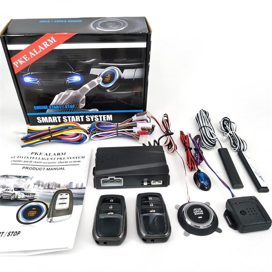 Keyless Push Start PKE Remote Car Engine Starter with Alarm System