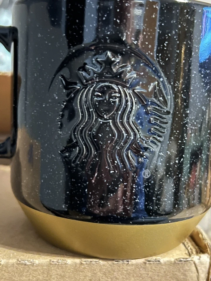 Walt Disney World NiB Starbucks 50th Anniversary Castle Blue Speckled/Gold mug - Image 4 of 4