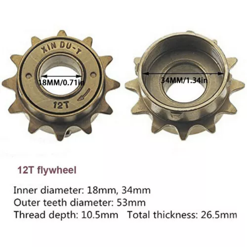 12/14/16 Zähne Bike Fahrrad Zahnkranz Freilauf Ritzel Zahnrad Singlespeed Ersatz - Bild 10 von 12