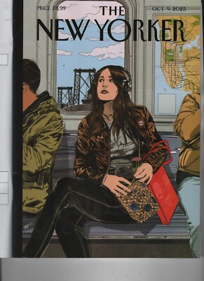 ON THE M TRAIN THE NEW YORKER MAGAZINE OCT 9 2023 NO LABEL