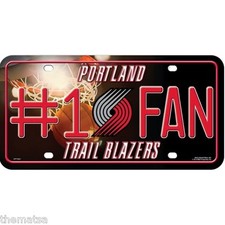 PORTLAND TRAILBLAZERS NUMBER ONE FAN NBA BASKETBALL LICENSE PLATE MADE IN USA
