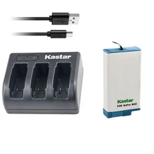 Triple Charger & 1 battery for GoPro MAX 360 Waterproof Action Camera