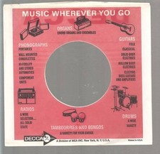 Company Sleeve 45 DECCA White Red w/ White Black Text w/ Organs 1968-1970