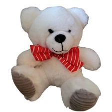 DanDee Plush White Bear Red Valentine Collector's Choice 8" Stuffed Animal