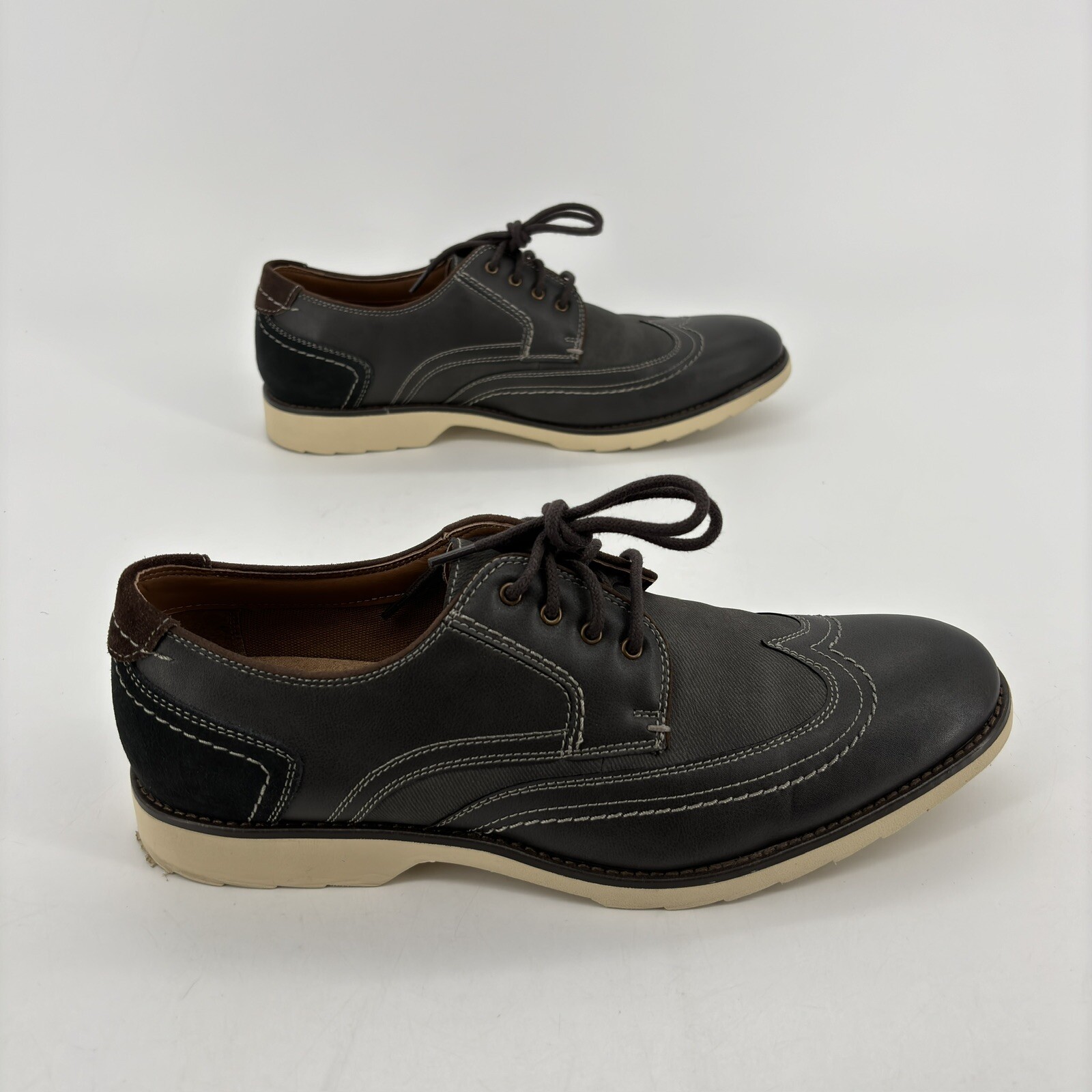 SAOLA Scarpe eleganti Oxford da uomo 10 5 M Dockers Maxwell grigio nero ala Oxford antimicrobico